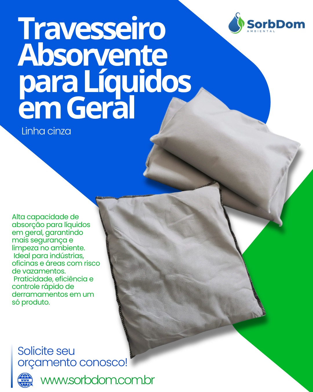 A Importância do Travesseiro Absorvente Linha Cinza para Líquidos em Geral no Controle de Vazamentos Industriais