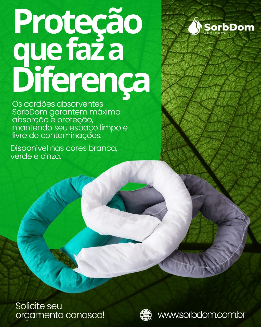 Cordão Absorvente - Eficiência e Segurança em Controle de Vazamentos