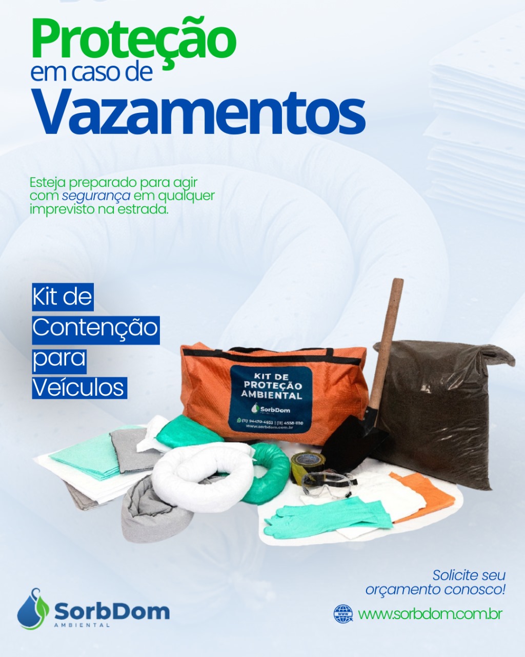 Kit Bolsa de Contenção para Veículos: segurança, praticidade e prevenção de vazamentos