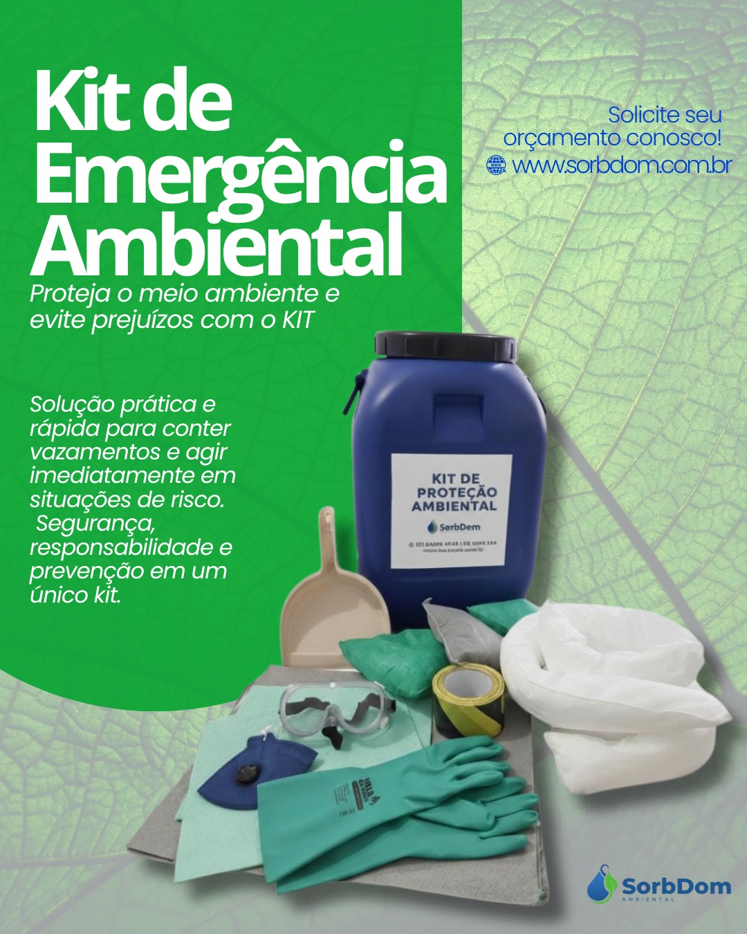Kit de emergência ambiental: o que é, para que serve, o que vem dentro e por que sua empresa precisa ter