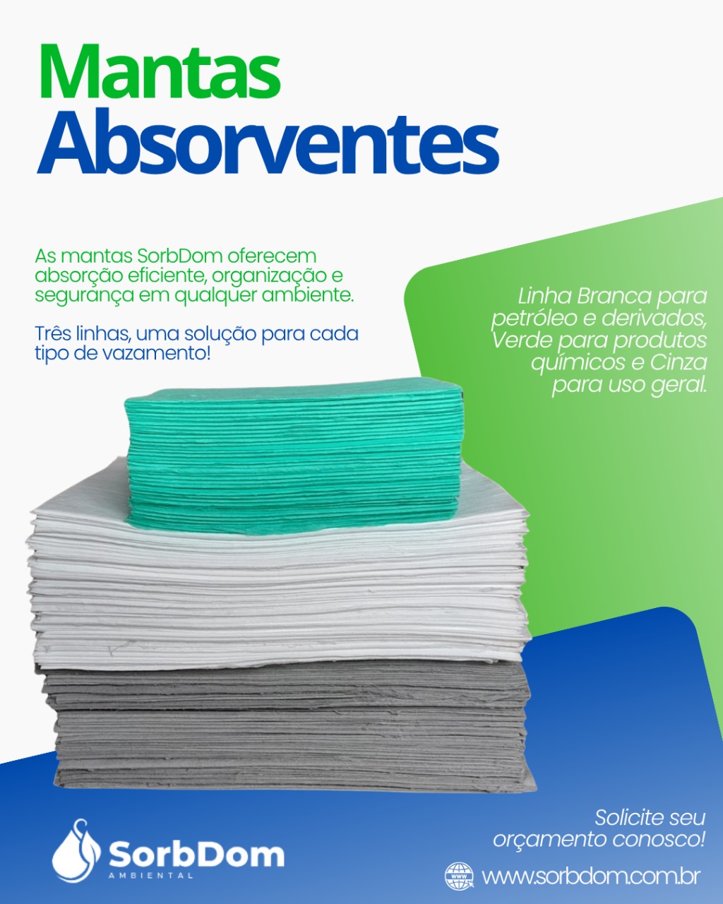Manta Absorvente de Líquidos em Geral: Eficiência, Versatilidade e Qualidade SorbDom