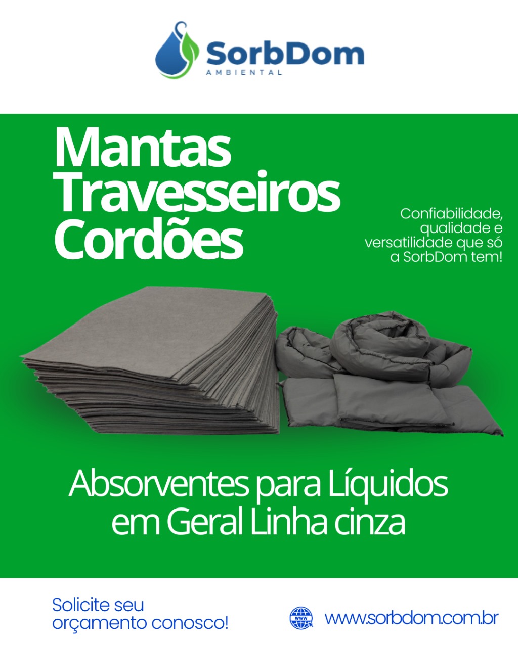 Manta, Cordão e Travesseiro absorventes para líquidos em geral: por que sua empresa não pode ficar sem