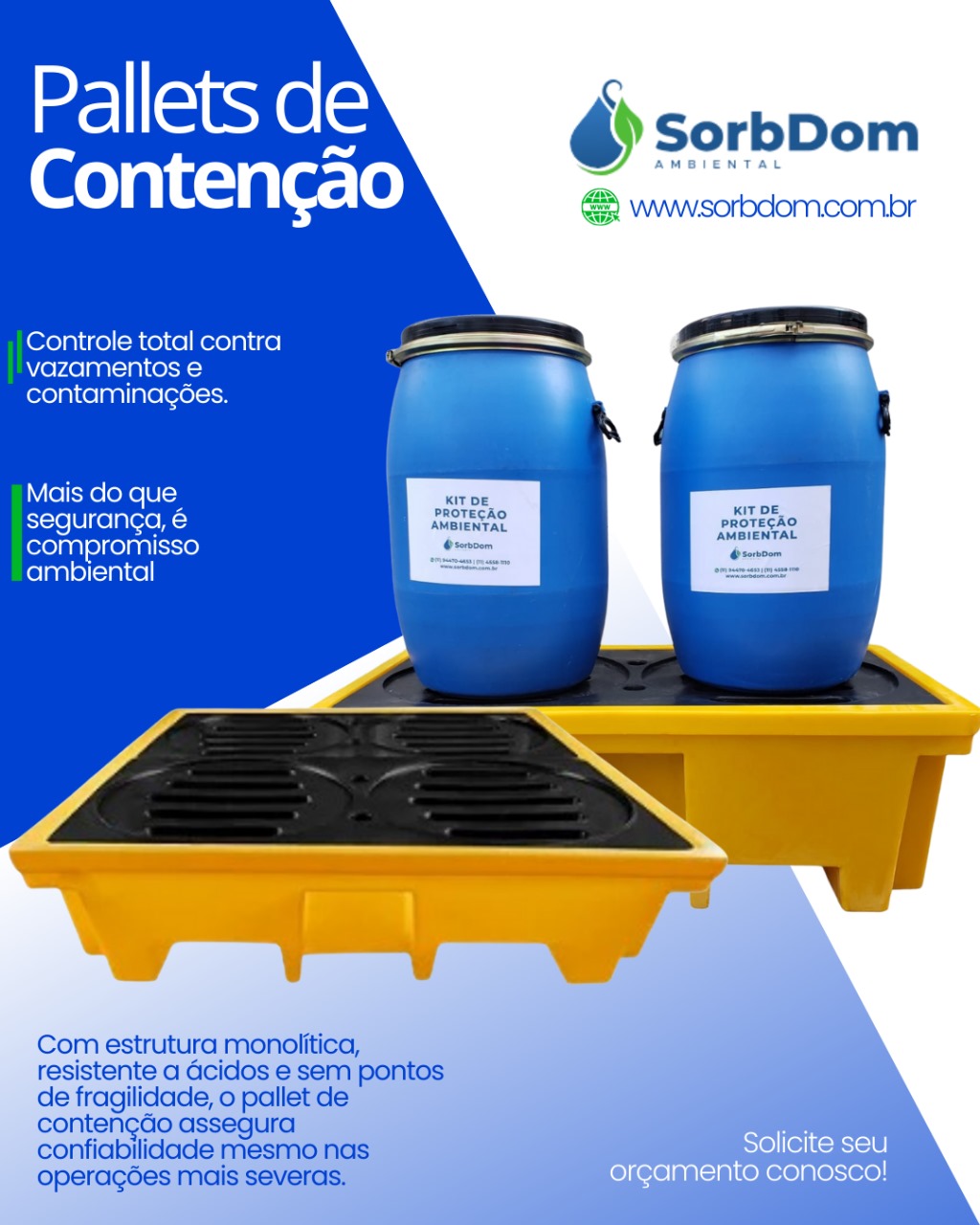 Pallet de Contenção SorbDom: Segurança e Eficiência no Armazenamento