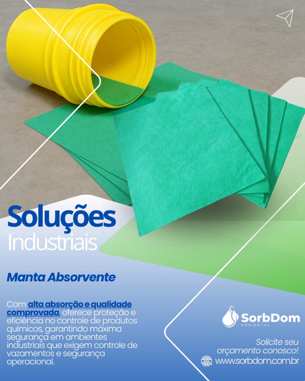 Soluções Industriais: Manta Absorvente SorbDom para Produtos Químicos