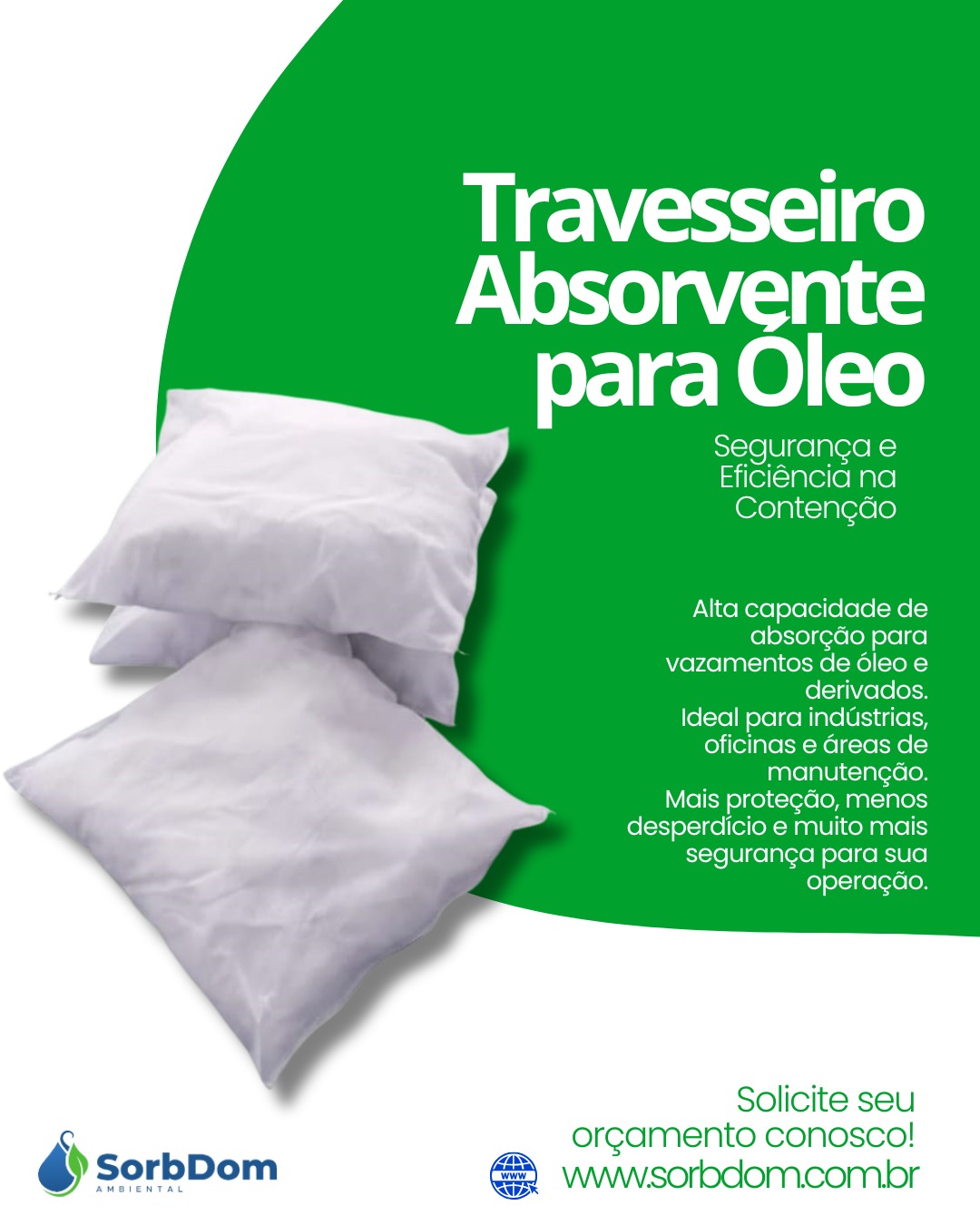 Travesseiro absorvente para óleo: máxima eficiência no controle de vazamentos de óleo