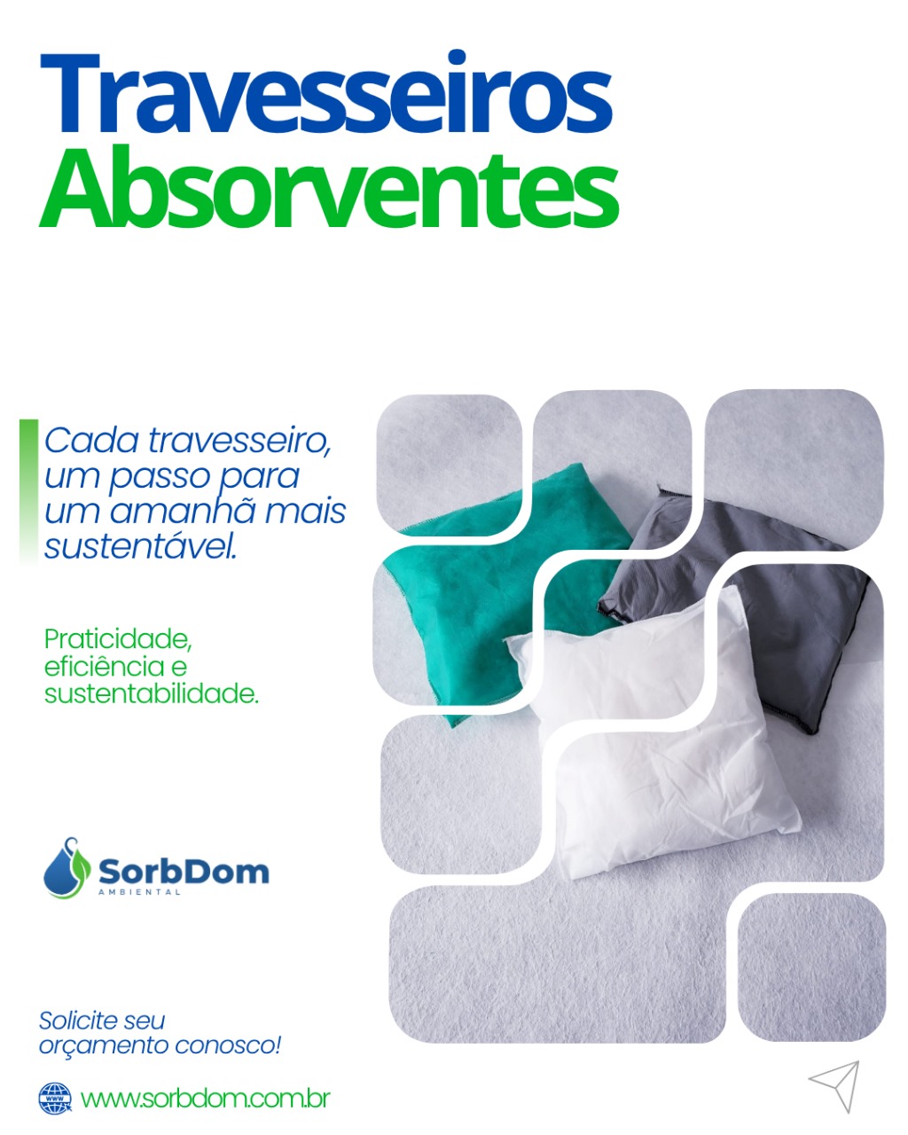 Travesseiros Absorventes SorbDom: Eficiência, Qualidade e Alta Capacidade de Absorção